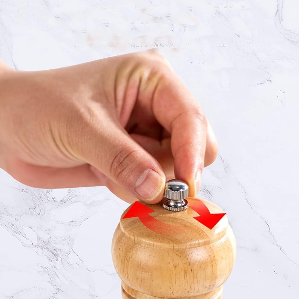 Traditional Manual Salt & Pepper Grinder with Adjustable Ceramic Mill – Refillable Spice Grinder for Kitchen, Salt & Pepper Mill for Fine to Coarse Seasoning Woody 1pc
