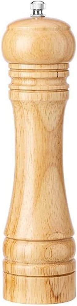 Traditional Manual Salt & Pepper Grinder with Adjustable Ceramic Mill – Refillable Spice Grinder for Kitchen, Salt & Pepper Mill for Fine to Coarse Seasoning Woody 1pc