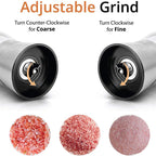 Salt and Pepper Grinder, 13 cm Tall, Glass Body with Stainless Steel Lid, Adjustable Coarseness Manual Spice Mill