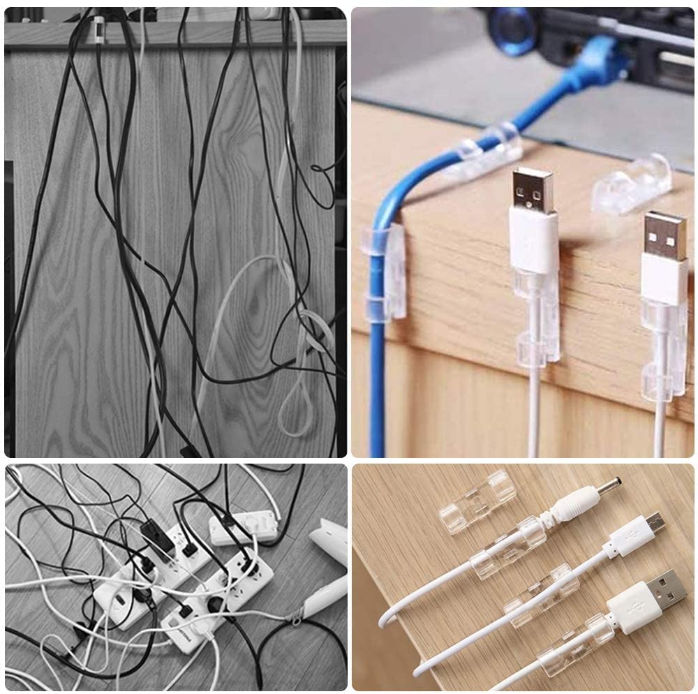 ZYOZ 20 Pieces Wire Organizer Cable Management Clip Desktop Cord Hook with 3M Foam Secondary image
