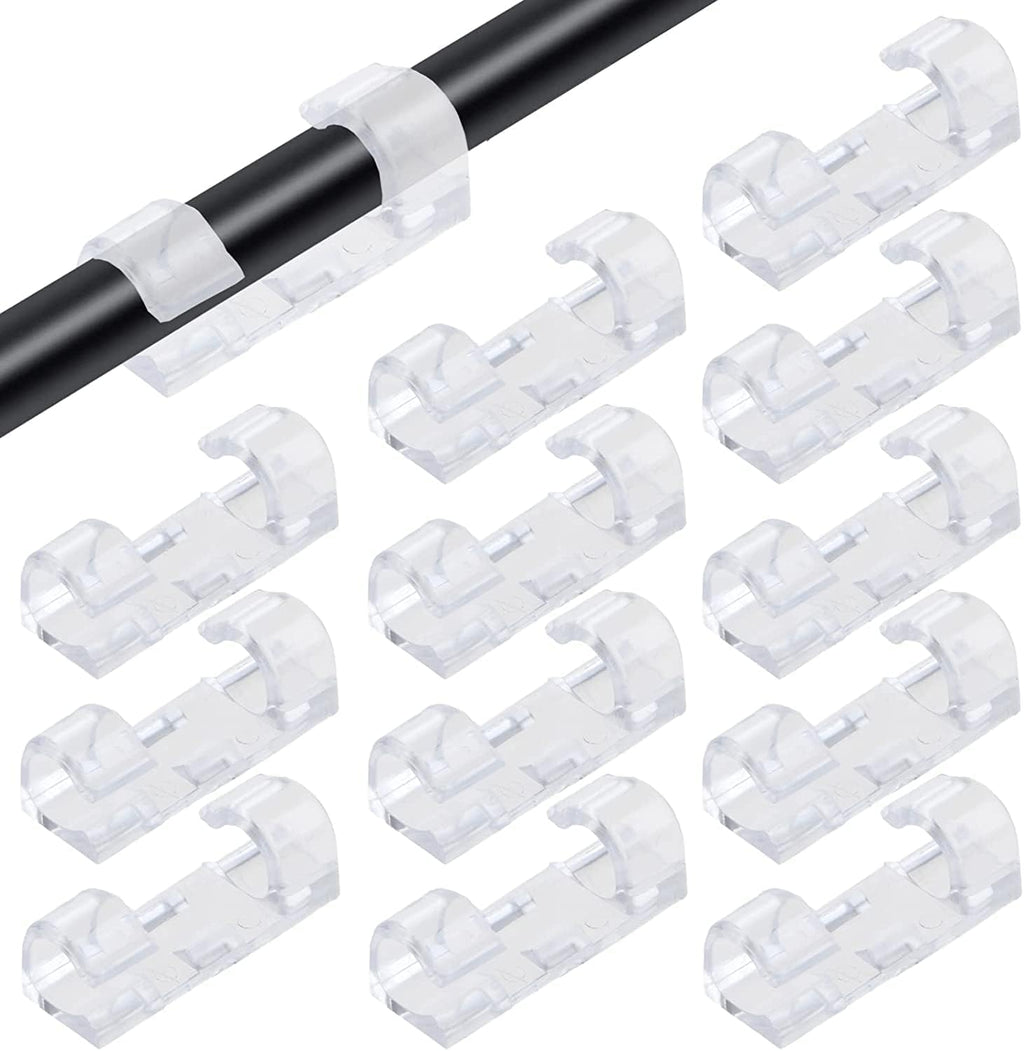 20 Pieces Wire Organizer Cable Management Clip Desktop Cord Hook with 3M Foam