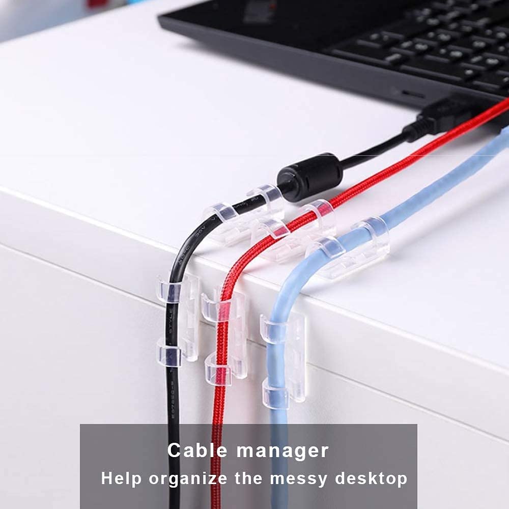 ZYOZ 20 Pieces Wire Organizer Cable Management Clip Desktop Cord Hook with 3M Foam Main image
