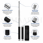 stainless steel self defence stick Foldable Pointer Compact magical, Extendable Wand with Comfortable Grip & Hiking Stick, Extendable Wand with Non-Slip Grip