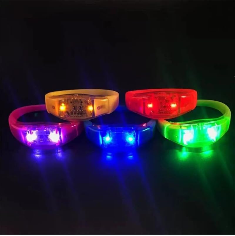 ZYOZ LED Sound Controlled Party Wristband for Live Concert, Wedding Party, DJ Night, Stage Performance, Halloween, Birthday Party(random colour)