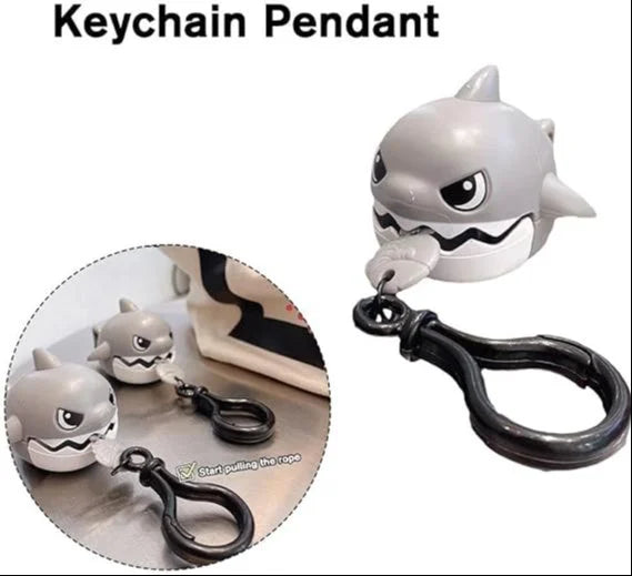 Plush Shark Keychain - Funny Toy Key Charm, Cute Water Animal Keyring, Portable Key Accessories | Easy To Use Pull String Keychain Toy | Creative Key Pendant Key Rings Decoration