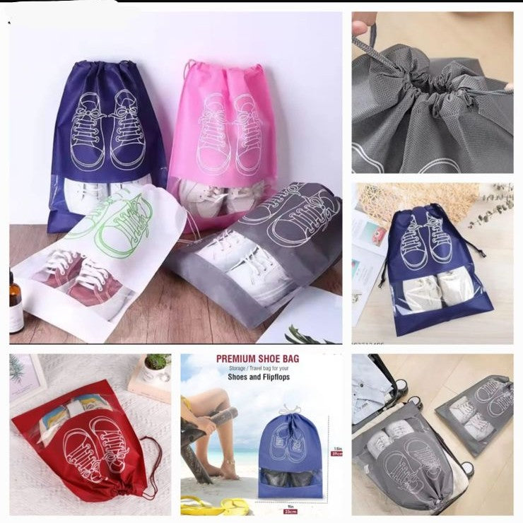 ZYOZ Shoe Bag for Travel Pack of 6, Shoe Cover & Shoe Organiser, Reusable Travel Shoe Bags for Men & Women, Shoe Pouch Travel Essentials for Gym & Luggage(random colour) Secondary image
