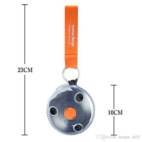 Reusable Foldable Shopping Bags Portable Tote Pouch Clips Reusable Folding Eco Shopper Shopping Shoudler Bag Roll-up Lightweight Space-Saving Disc Design