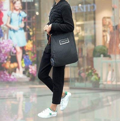 Reusable Foldable Shopping Bags Portable Tote Pouch Clips Reusable Folding Eco Shopper Shopping Shoudler Bag Roll-up Lightweight Space-Saving Disc Design