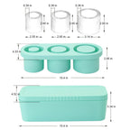 Ice Cube Mold for S-tanley Tumbler Cup BPA-Free Foodgrade Silicone 3-Mold Cylinder Ice Cube Mold Ice Cube Tray for Freezer Ideal for Making Cool Drinks, Juice, Iced Coffee