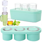Ice Cube Mold for S-tanley Tumbler Cup BPA-Free Foodgrade Silicone 3-Mold Cylinder Ice Cube Mold Ice Cube Tray for Freezer Ideal for Making Cool Drinks, Juice, Iced Coffee