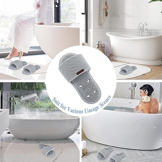 Silicone Shower Slipper Shower Foot Scrubber Feet Cleaner Washer Shower Foot Cleaning Brush Slipper for Spa Massager Dead Skin Remover Cleaning with Suction Cups silicone foot washing slippers*(random colour)