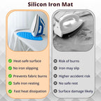 1 Piece Silicone Heat-Resistant Mat for Steam & Dry Irons | Anti-Slip Ironing Pad for Table, Counter, Bed | Foldable, Waterproof Surface Protector for Travel & Home Use (random colour)