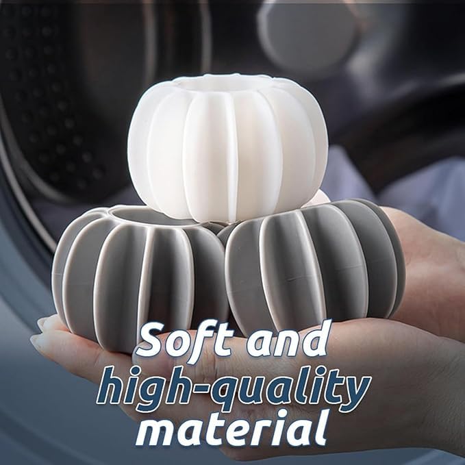 Silicone Lint Remover Cleaning Balls Reusable Washing Machine Ball for Anti-Winding Clothes, Deep Cleaning, Wrinkle Removal Washing Machine Ball 10Pcs (Large Size:4.7 * 3 cm, Gray+White)