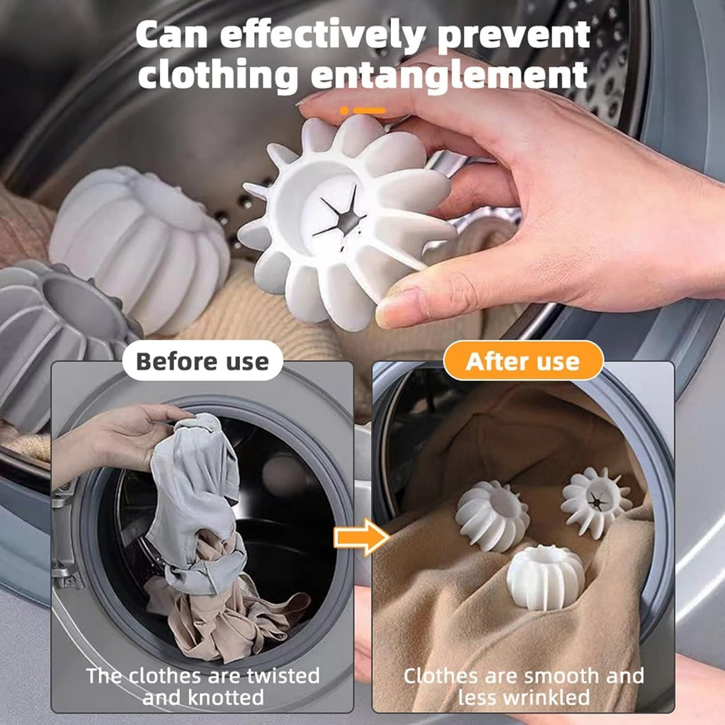 Silicone Lint Remover Cleaning Balls Reusable Washing Machine Ball for Anti-Winding Clothes, Deep Cleaning, Wrinkle Removal Washing Machine Ball 10Pcs (Large Size:4.7 * 3 cm, Gray+White)