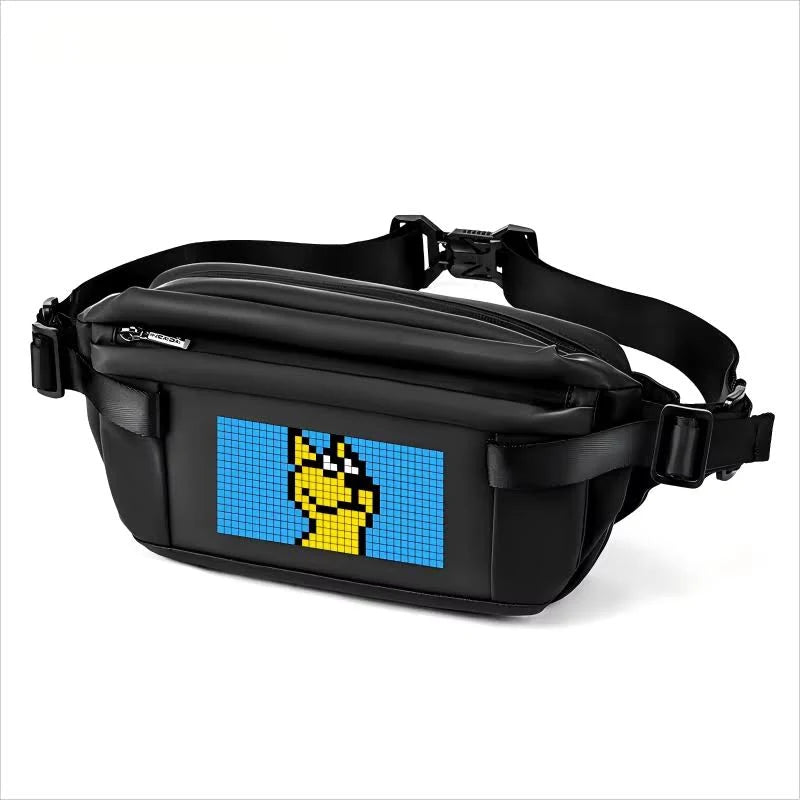 LED Sling Bag with App Control | Smart LED Crossbody Chest Bag | Waterproof Anime Display Fanny Pack for Men | Festival, Party & Gift Use Black Secondary image