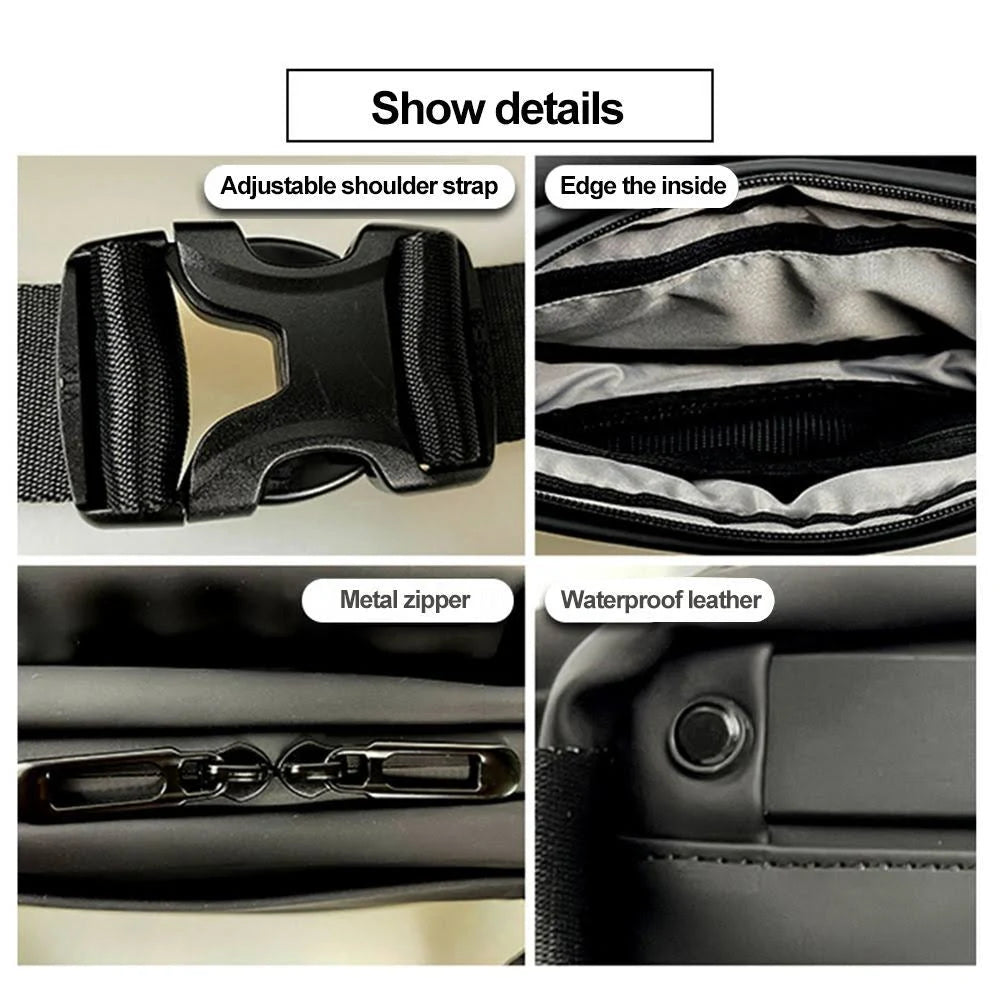 LED Sling Bag with App Control | Smart LED Crossbody Chest Bag | Waterproof Anime Display Fanny Pack for Men | Festival, Party & Gift Use Black