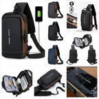 Waterproof Unisex Sling Bag Anti Theft | USB Charging Port Shoulder Backpack With Multifunctional Use For Travel, Hiking, Camping, Daily Out | Crossbody Chest Bag