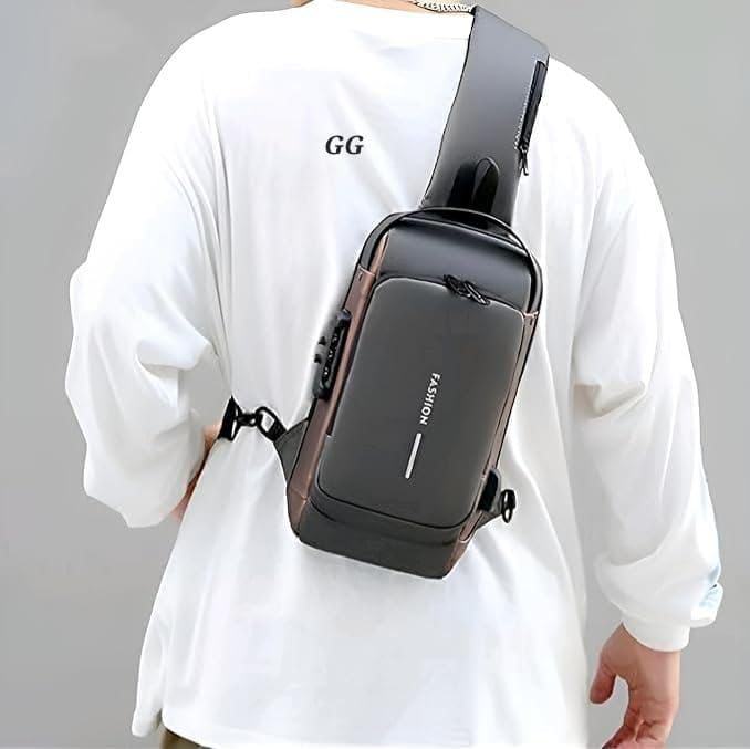 Waterproof Unisex Sling Bag Anti Theft | USB Charging Port Shoulder Backpack With Multifunctional Use For Travel, Hiking, Camping, Daily Out | Crossbody Chest Bag