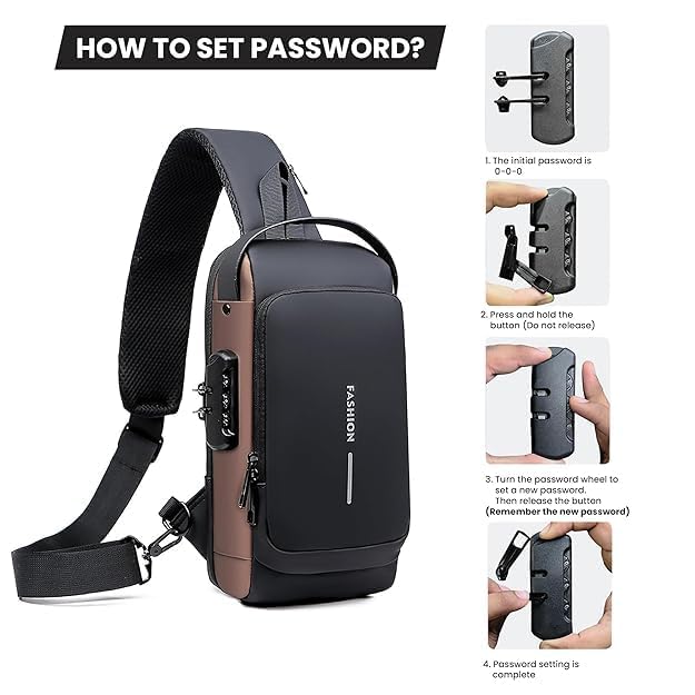 Waterproof Unisex Sling Bag Anti Theft | USB Charging Port Shoulder Backpack With Multifunctional Use For Travel, Hiking, Camping, Daily Out | Crossbody Chest Bag