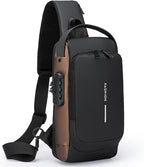 Waterproof Unisex Sling Bag Anti Theft | USB Charging Port Shoulder Backpack With Multifunctional Use For Travel, Hiking, Camping, Daily Out | Crossbody Chest Bag