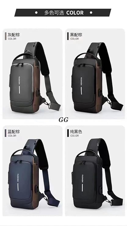 Waterproof Unisex Sling Bag Anti Theft | USB Charging Port Shoulder Backpack With Multifunctional Use For Travel, Hiking, Camping, Daily Out | Crossbody Chest Bag