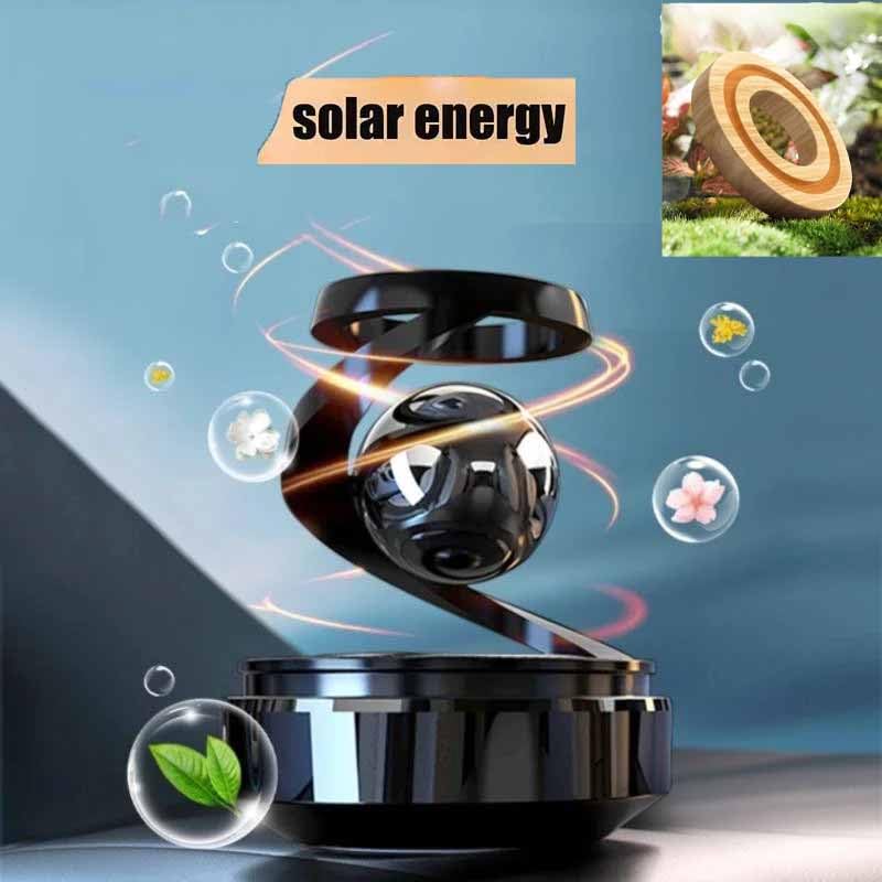 Solar Aromatherapy Car Air Freshener | Stylish Dashboard Rotating Perfume Diffuser | Solar-Powered Autorotation Decoration for Car Interior | Eco-Friendly Fragrance Diffuser