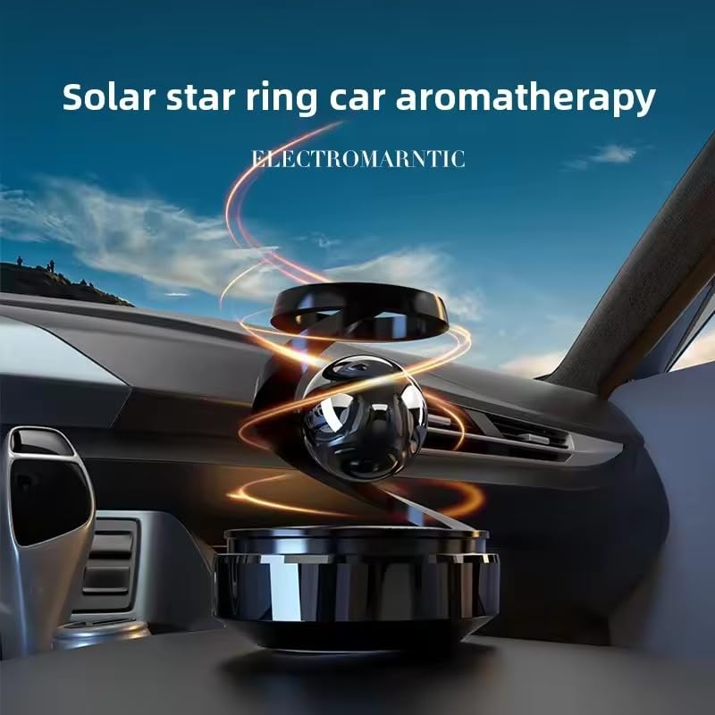 Solar Aromatherapy Car Air Freshener | Stylish Dashboard Rotating Perfume Diffuser | Solar-Powered Autorotation Decoration for Car Interior | Eco-Friendly Fragrance Diffuser