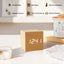 ZYOZ Modern Wooden Digital LED Cube Clock with Alarm, Temperature Display, Snooze, Voice Control, and Energy-Saving Mode (Wood)