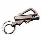 Stainless Steel 3 In 1 Keychain Lighter|Waterproof Cigarette Flint Lighter + Keyring + Bottle Opener|Emergency Fire Starter Match Sticks Used For Outdoor Camping