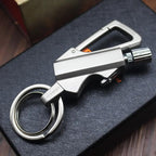 Stainless Steel 3 In 1 Keychain Lighter|Waterproof Cigarette Flint Lighter + Keyring + Bottle Opener|Emergency Fire Starter Match Sticks Used For Outdoor Camping