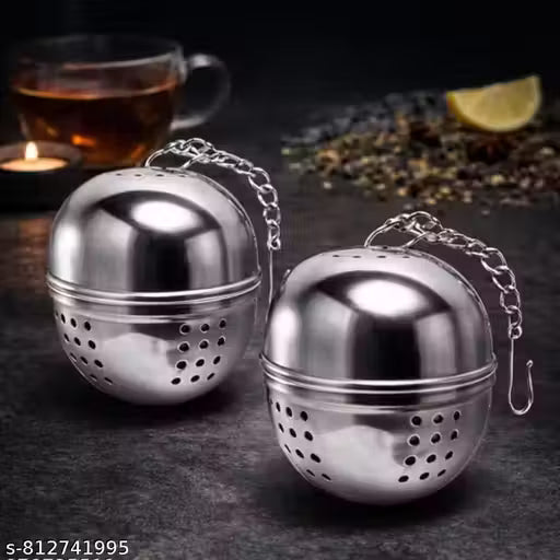 ZYOZ Multi Purpose Stainless Steel Tea Infuser Ball | Loose Leaf Chai Strainer with Chain Hook| Tea Leaves, Herbs, Masala, Spices Infuse karein | Fine Perforation, No Mess Brewing | Daily Use, Easy Clean, Rust Free, Durable Kitchen Utility 1pc Secondary image