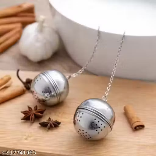 ZYOZ Multi Purpose Stainless Steel Tea Infuser Ball | Loose Leaf Chai Strainer with Chain Hook| Tea Leaves, Herbs, Masala, Spices Infuse karein | Fine Perforation, No Mess Brewing | Daily Use, Easy Clean, Rust Free, Durable Kitchen Utility 1pc Main image