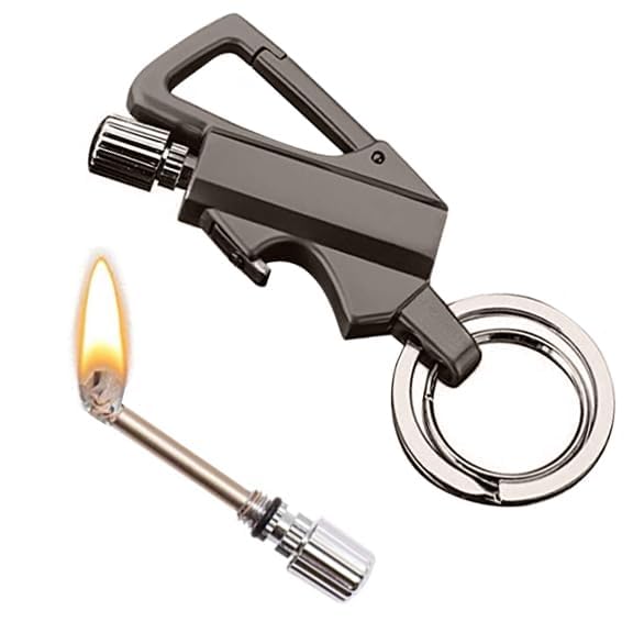 Stainless Steel 3 In 1 Keychain Lighter|Waterproof Cigarette Flint Lighter + Keyring + Bottle Opener|Emergency Fire Starter Match Sticks Used For Outdoor Camping Main image