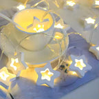 Wooden LED String Light Series Home Decor Fairy Lights 3m