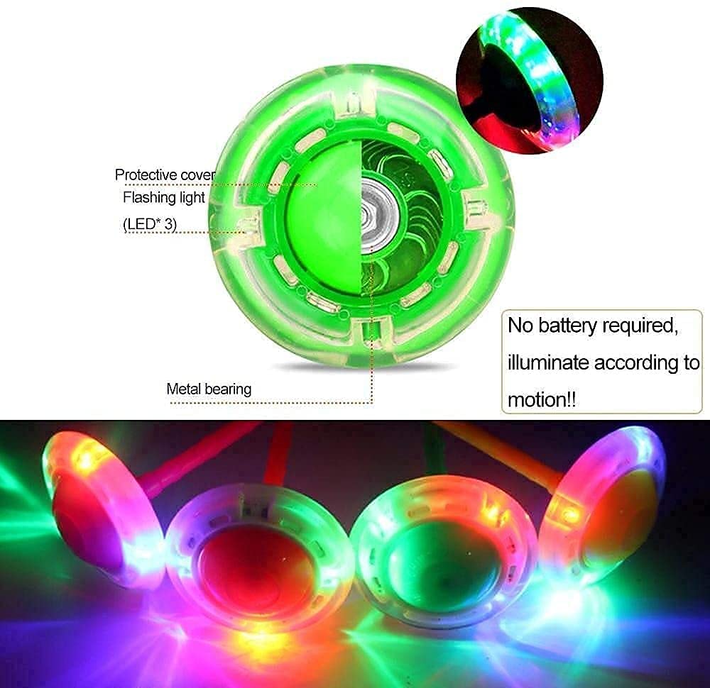 LED Flashing Ankle Skip Ball, Jumping Rope Ring with Colorful Light, Kids Exercise Balance Hoop, One Leg Skipping Sports Toy, Multi Color