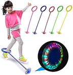 LED Flashing Ankle Skip Ball, Jumping Rope Ring with Colorful Light, Kids Exercise Balance Hoop, One Leg Skipping Sports Toy, Multi Color
