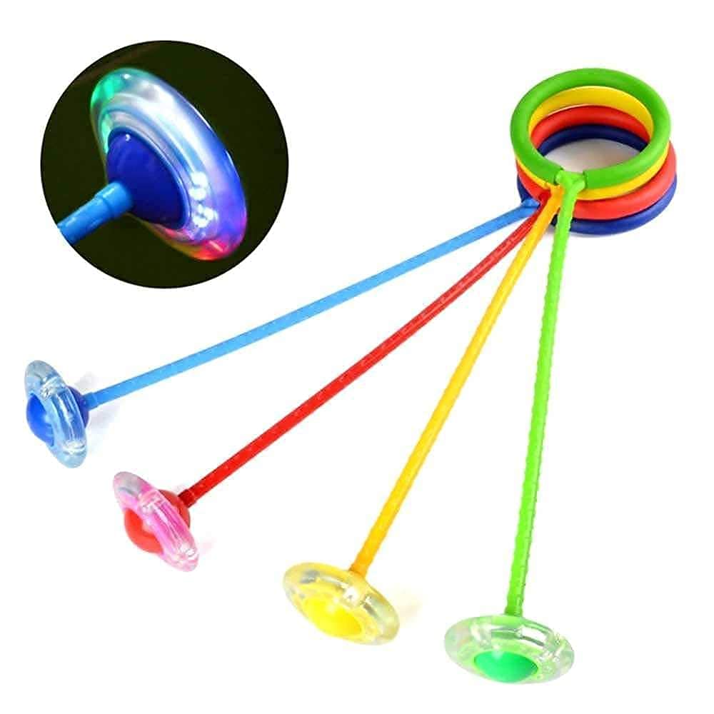 LED Flashing Ankle Skip Ball, Jumping Rope Ring with Colorful Light, Kids Exercise Balance Hoop, One Leg Skipping Sports Toy, Multi Color