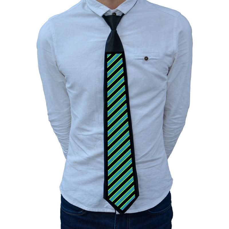 Neckties - Led Tie VoiceControlled LED Tie for Men Women Flashing Glow in the Dark Necktie Adjustable LightUp EL Wire Tie for Party Concerts Night Show Festivals
