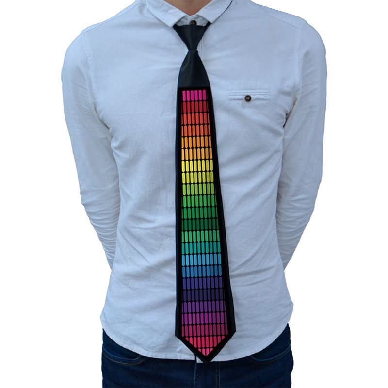 Neckties - Led Tie VoiceControlled LED Tie for Men Women Flashing Glow in the Dark Necktie Adjustable LightUp EL Wire Tie for Party Concerts Night Show Festivals