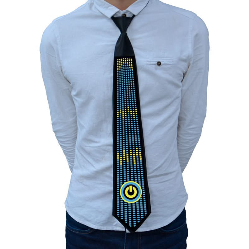 Neckties - Led Tie VoiceControlled LED Tie for Men Women Flashing Glow in the Dark Necktie Adjustable LightUp EL Wire Tie for Party Concerts Night Show Festivals