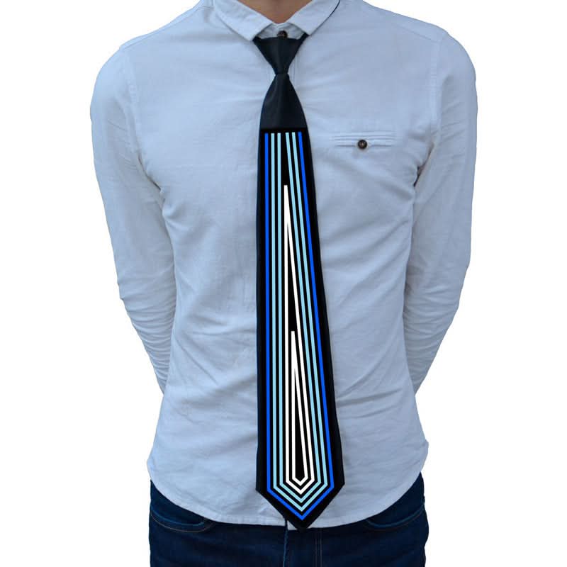 Neckties - Led Tie VoiceControlled LED Tie for Men Women Flashing Glow in the Dark Necktie Adjustable LightUp EL Wire Tie for Party Concerts Night Show Festivals