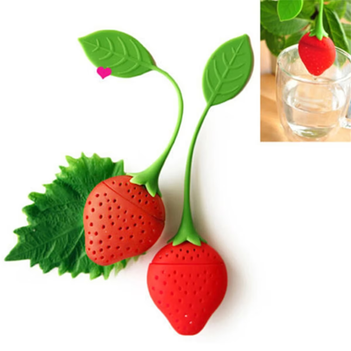 Silicone Tea Infuser & Strainer | Creative Strawberry & Lemon Design Tea Filter for Loose Leaf Tea | Food-Grade, Reusable & Easy to Clean Tea Diffuser