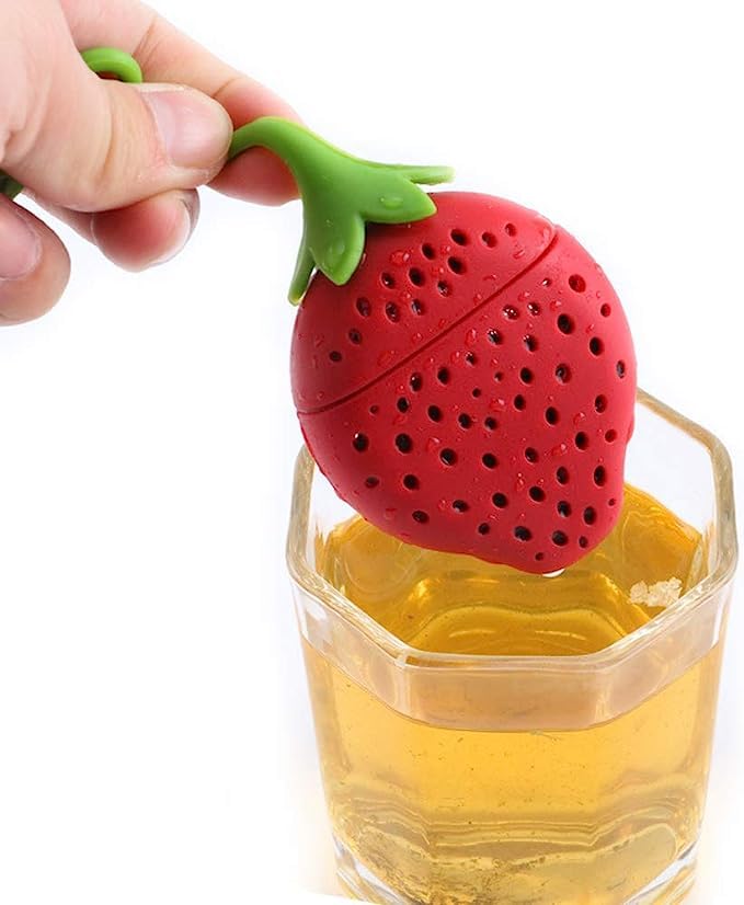 Silicone Tea Infuser & Strainer | Creative Strawberry & Lemon Design Tea Filter for Loose Leaf Tea | Food-Grade, Reusable & Easy to Clean Tea Diffuser