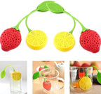 Silicone Tea Infuser & Strainer | Creative Strawberry & Lemon Design Tea Filter for Loose Leaf Tea | Food-Grade, Reusable & Easy to Clean Tea Diffuser