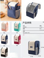 Multifunctional Double Zipper Thermal Lunch Bag with Shoulder Strap