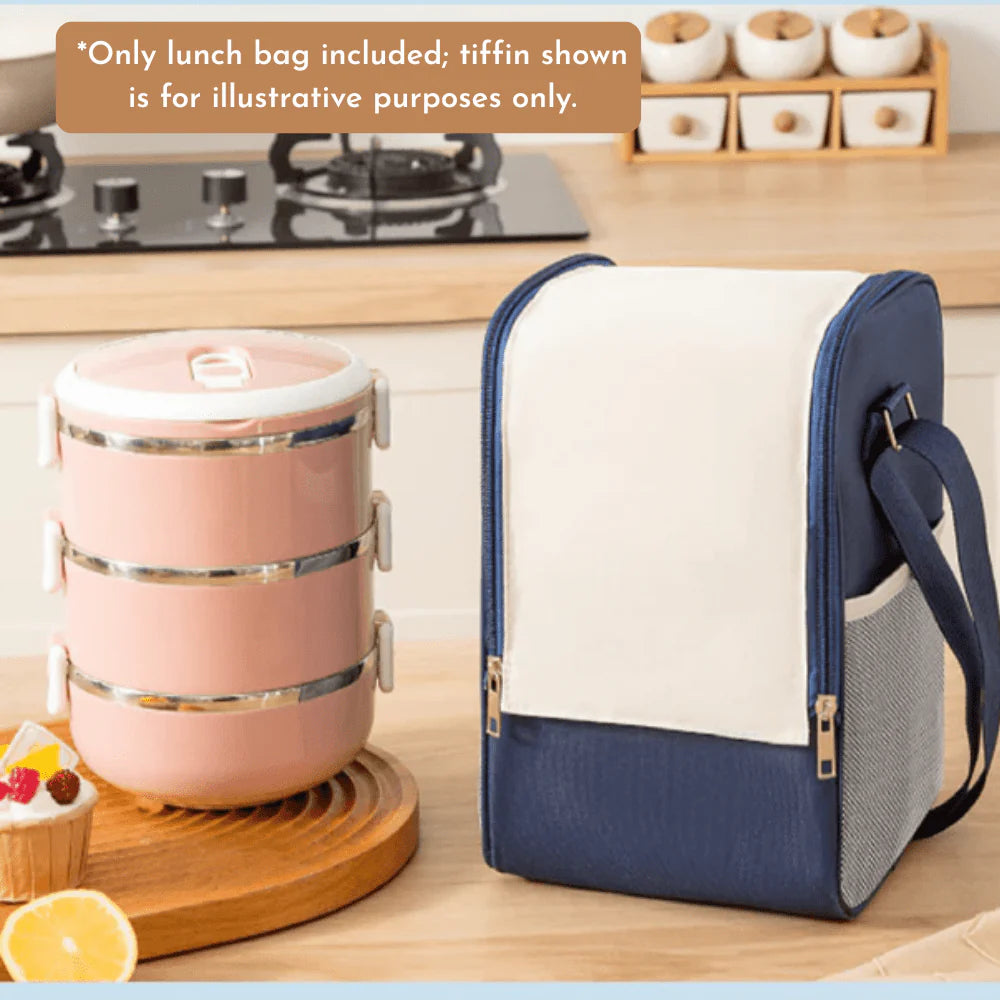 ZYOZ Multifunctional Double Zipper Thermal Lunch Bag with Shoulder Strap Main image
