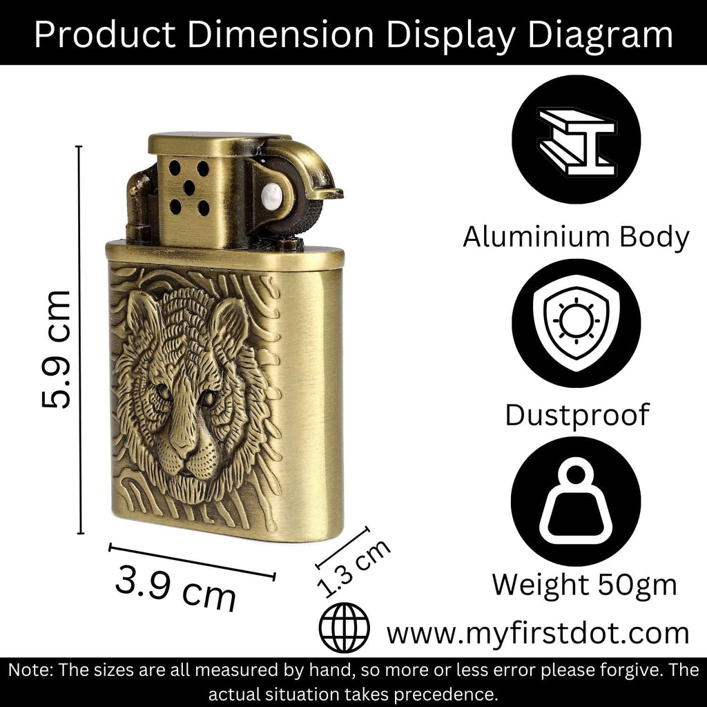 Tiger Embossed Metal Pocket Lighter