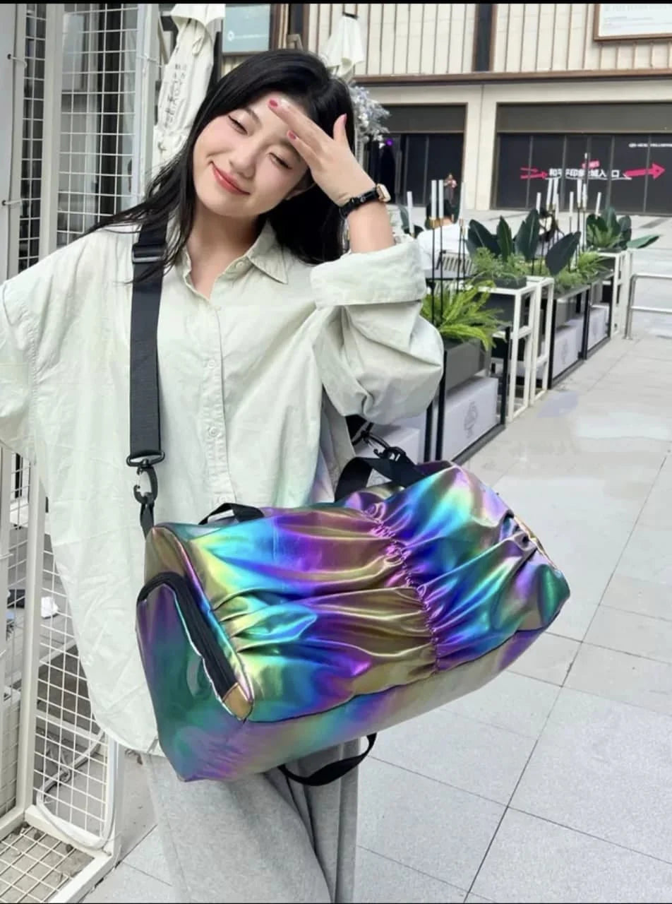 Travel Holographic Duffle Bag Stylish Shoulder Bag 1 pc Main image
