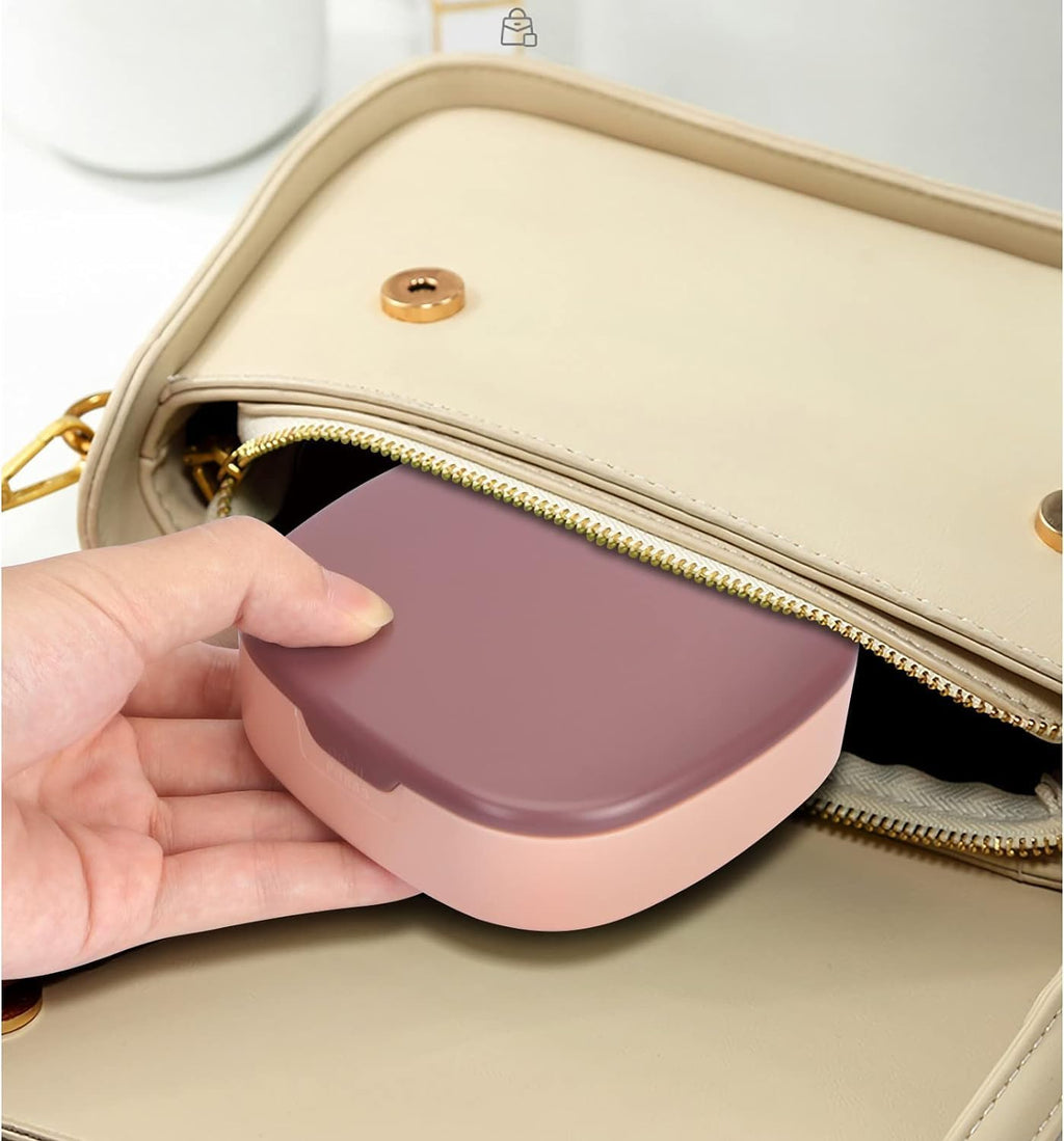 Travel Jewelry Box, Small Jewelry Box with Mirror, Plastic Lipstick Jewelry Organiser Box To Girl Women,Mini Jewerly Storage Holder for Earrings,Ring, Necklaces