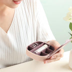 Travel Jewelry Box, Small Jewelry Box with Mirror, Plastic Lipstick Jewelry Organiser Box To Girl Women,Mini Jewerly Storage Holder for Earrings,Ring, Necklaces